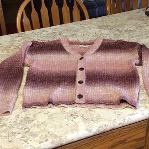 Pink gradient cardigan style sweater